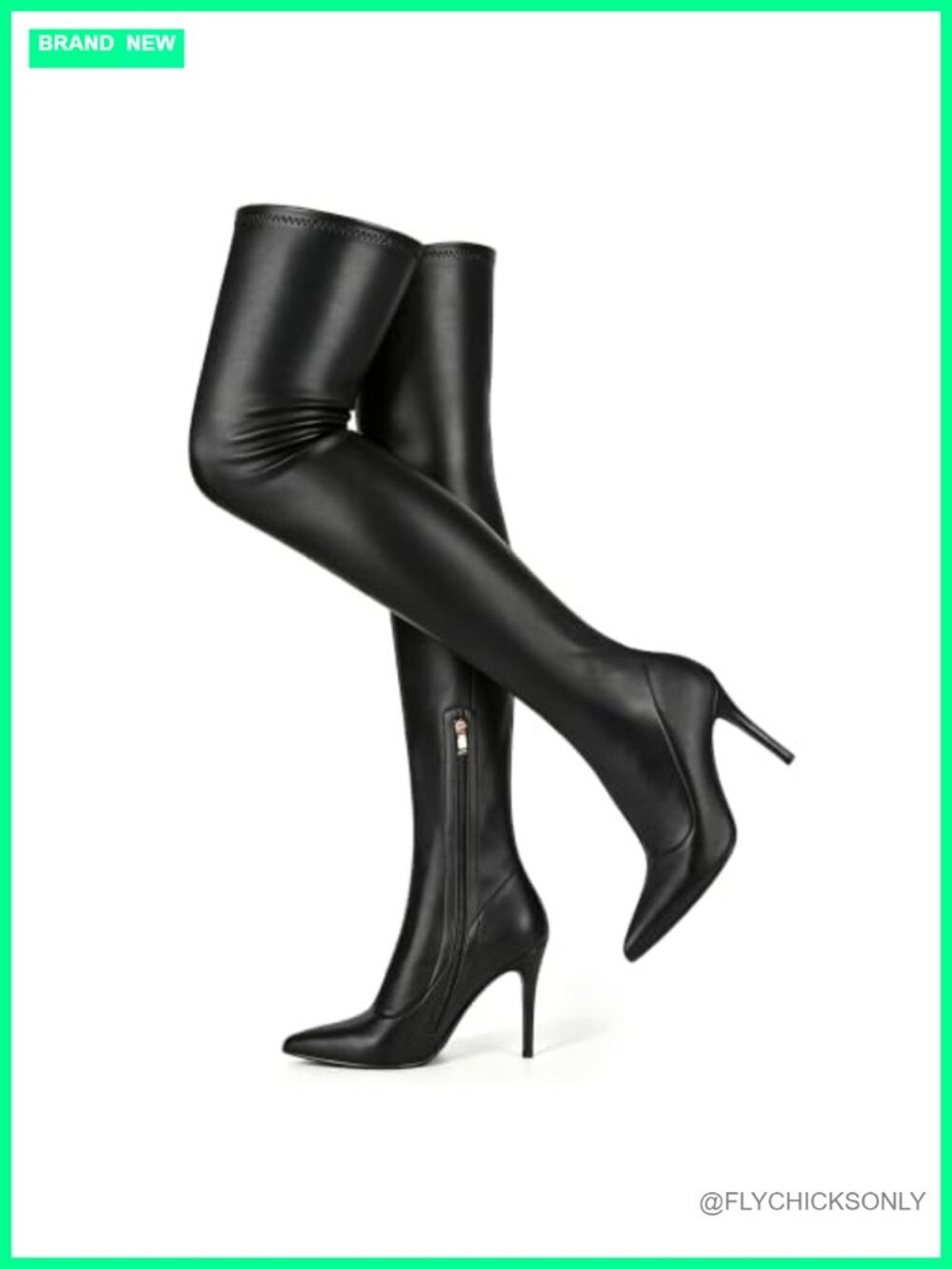 Over the Knee Boots Faux Suede Pointed Toe Stiletto Heel Thigh High